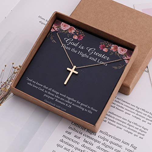 Ieflife 14K Gold Filled Cross Pendant Necklaces For Women, Mothers Day Birthday Gifts #TOP5