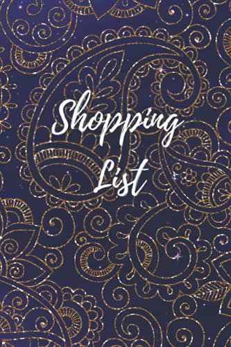 Paisley Glitter Style Shopping List Notebook: 