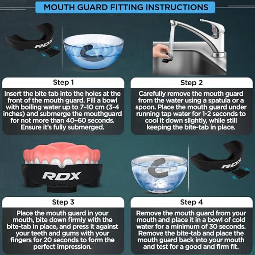Image of RDX Mouth Guard for Boxing MMA Kickboxing Muay Thai Judo Karate - Adult Gum Shield Mouthpiece Jaw Protector with Storage Case, Martial Arts Football Lacrosse Hockey Contact Sports - Above 12 Years Age