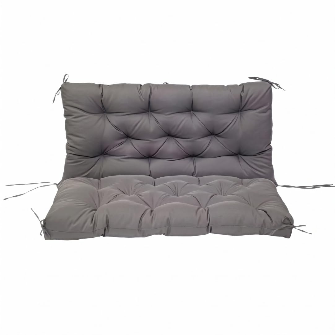 Coussin de balançoire de porche gris foncé 100x100 cm en tissu brossé épais pour banc patio extérieur