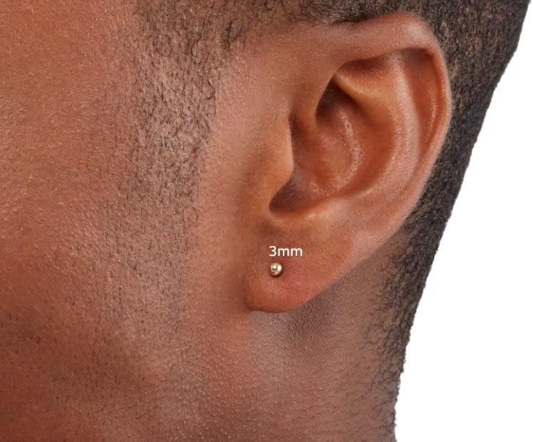Miniatura 4 de Pendientes de Tuerca Pequeña de Bola para Mujer, Pendientes Delicados de 2mm 3mm 4mm para Cartílago, Hélice, Segundo Lobule, Piercing de Acero