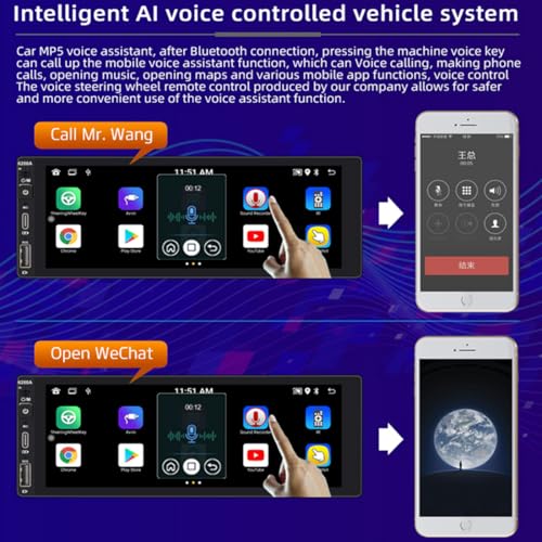Radio para auto con pantalla táctil 6.9" Bluetooth CarPlay miniatura 4