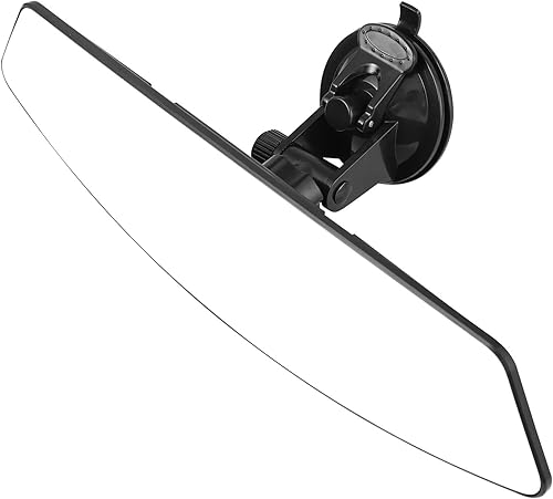 Espejo retrovisor para automóvil con ventosa ajustable, gran angular que reduce los puntos ciegos, 12.6 pulgadas, HD, universal, panorámico,