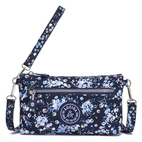 Image of Small Wristlet Wallets for Women Nylon RFID Cross body bag | Cell Phone Purse with Built-In Card Slots for Daily Outings
