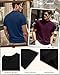 Ficerd 3 Pack Men's Mock Neck T Shirts, Cotton Short Sleeve Turtleneck Tee Shirts Slim Fit Casual Basic Solid Undershirt Tops(Haze Blue, Dark Purple, Black,Medium)
