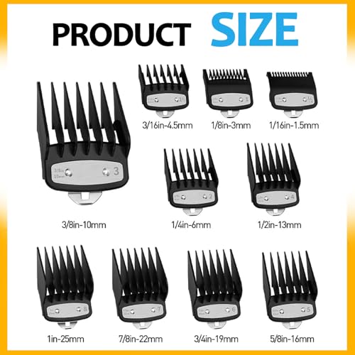 VYNZOR 10 Stück Haarschneidemaschine Aufsätze für Wahl,Haarschneider Führungskämme,Magic Clip Trimmer Rasierer,Bartschneider Aufsteckkamm-Set