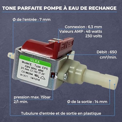Pompe à eau Ulka EP5 de rechange pour réparer une machine à café en panne d'extraction