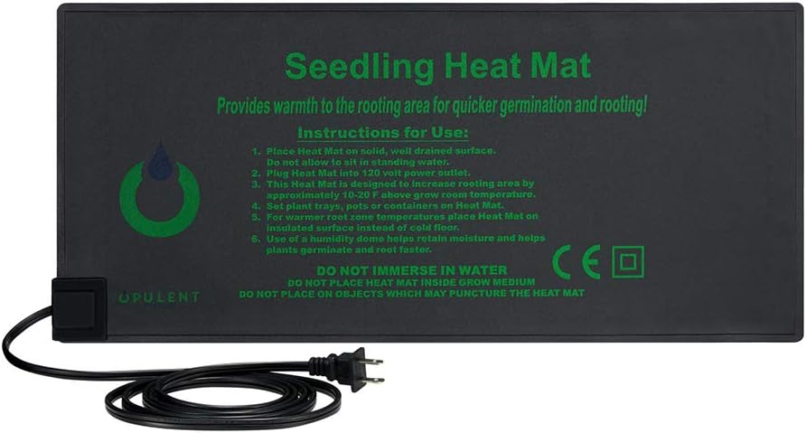 Durable Waterproof IP67 Seedling Heat Mat Seed Starting Plant Hydroponic Heating Pad for Indoor Seedling and Germination 10"x20.75" 18W.