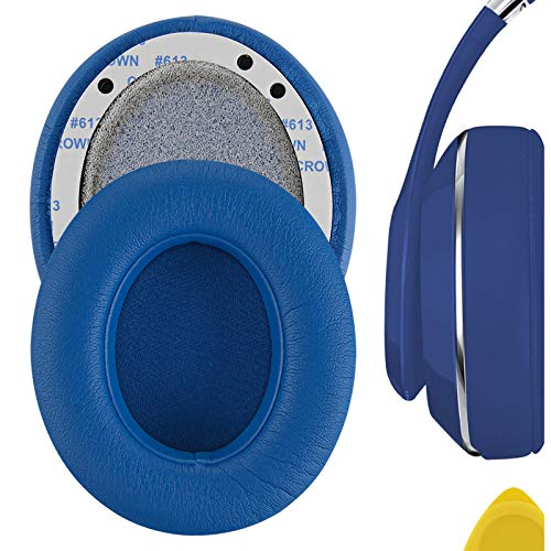 Geekria QuickFit Protein Leather Ear Pads Replacement for B Studio 2.0 (2nd Gen Bluetooth), Studio2 Headphones Earpads / Ear Cushion / Ear Cups, Headset Ear Cover Repair Parts (Blue)