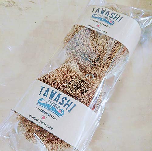 Japan Handcrafted Tawashi Brush Set Of 2 - Natural Palm Fiber Scrubber For Eco-Friendly Cleaning Of Pots, Pans, And Vegetables - Handheld And Long-Lasting #TOP2