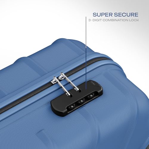 Image of Safari Cabin Stratos 8 Wheels 55cm Size Trolley Bag, Hard Case Polycarbonate, 360º Wheeling Carry-on Luggage for Men & Women, Travel Bag, Suitcase for Travel, Trolley Bags for Travel, Steel Blue