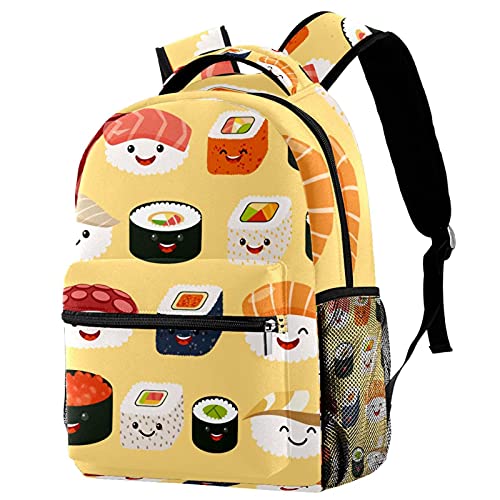 Sac à dos de voyage léger pour enfants avec pochette gourde latérale jaune