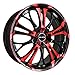 HD Wheels 17" Inch 5x100/114.3 Wheel Rim Spinout 17x7 +40mm Gloss Black w Red