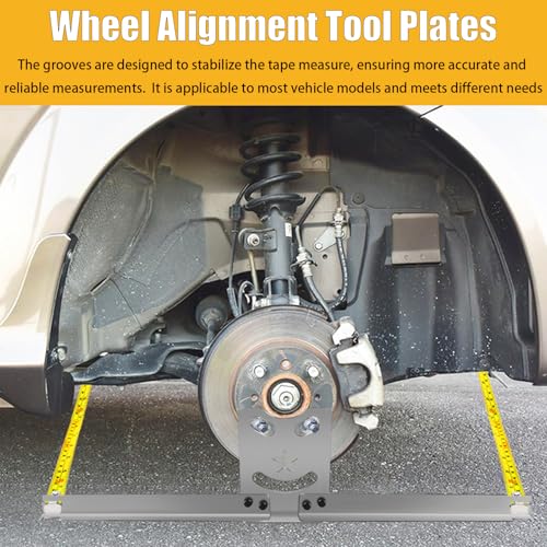 Image of Ertuohg Wheel Alignment Tool Plates, Heavy Duty Toe Alignment Tool Plates, Car Alignment Tool Kit for Accurate Measurement and Quick Calibration, DIY Toe Alignment Tool for Car, Truck, SUV (Silver)