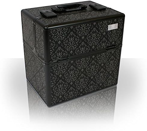 Roo Beauty Professional Case, Makeup Vanity Box, Onyx Cosmetic Manicure Nails Storage Box in Imperial Black