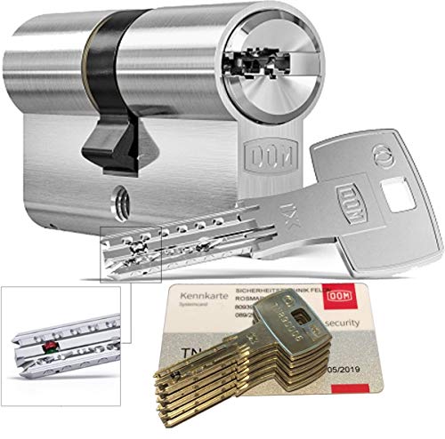 DOM iX Twido 333iX7T Doppelzylinder mit 5 Schlüssel, Länge (a/b) 30/30mm (c= 60mm), mit Sicherungskarte, mit Not- u. Gefahrenfunktion (30/30mm)