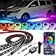 4 Set Bodenbeleuchtungs Kit für Auto, APP-Kontrolle Mehrfarbige Unterbodenleuchten für Autos, Musiksynchronisation RGB Streifenlicht, 252 wasserdichte LEDs für Auto Lastwagen und SUV