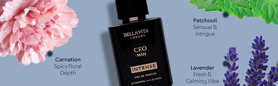 Miniatura 9 de Bella vita Luxury CEO Man INTENSE Eau De Perfume para hombre (3.4 onzas líquidas)  Colonia para hombre de larga duración con bergamota, lavanda,