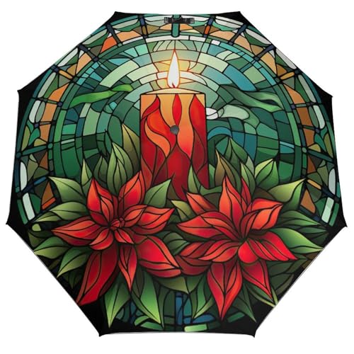 Parapluie compact pour homme et femme aux motifs Père Noël