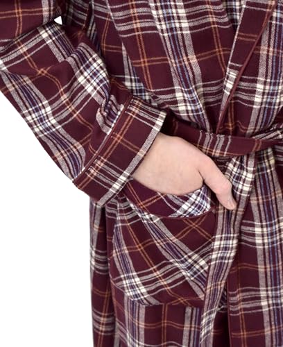 Andrew Scott Mens 2 Pack Long Sleep -Sauna Robe / 100% Cotton Flannel Brush Warm Bathrobe3