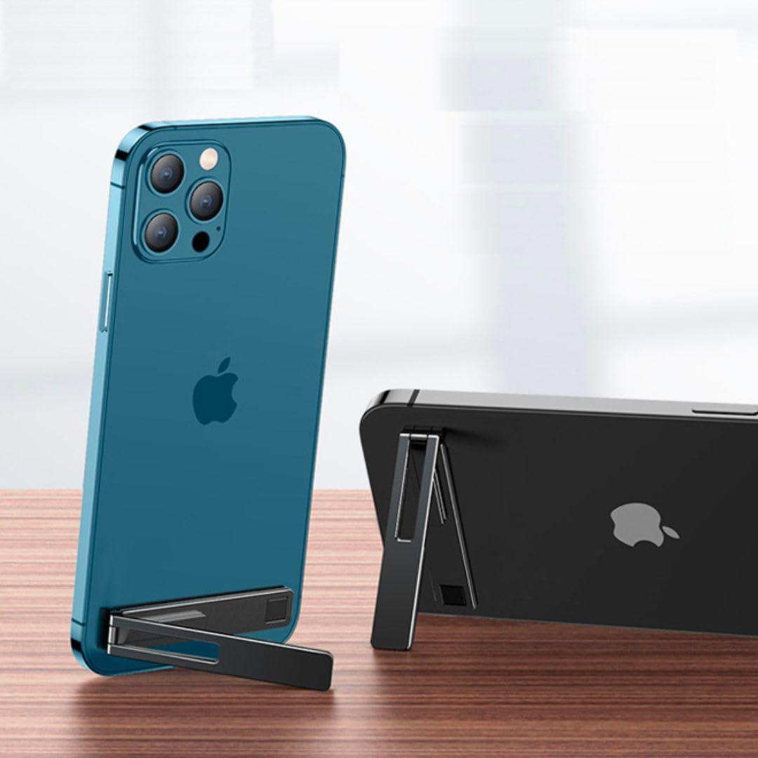 LEEKA Adjustable Phone Stand Holder with Back Adhesive - Premium Aluminum Metal Kickstand for iPhone, and All Smartphones - Ideal for Desk, Office, and Home Use