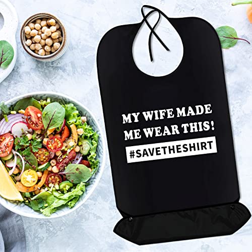 Funny Adult Bibs For Men, Washable Reusable Dining Clothing Protector With Crumb Catcher, Waterproof Feeding Bib For Elderly, Birthday Gag Gifts For Dad Grandpa Husband Uncle #TOP1