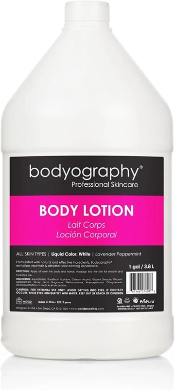 World Amenities Bodyography Loção Corporal com Lavanda e Hortelã-pimenta, 3,79 L