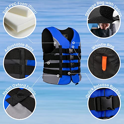 Image of Leader Accessories Adult Universal USCG Approved Life Jacket Vest Boat Vest