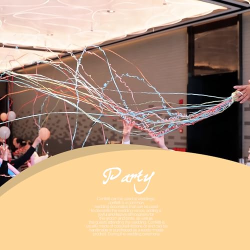 Image of Plastic Confetti Poppers No Mess Hand Thrown Streamers for Wedding Birthday Party Celebrations (Shining Gold, 10 Pack)