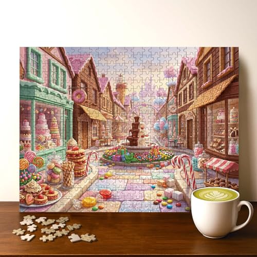 Sweet Street Puzzle 500 pièces Bois pour adultes 20x15 po