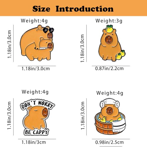 Image of 5Pcs Cartoon Capybara pin, Cute Animal Enamel Pin, Birthday Cake Donut Coffee Corn Roll Lapel Pin Alloy Backpack Pin Enamel Badge Suitable for Daily Decoration Clothes Sweater Hat Bag Collection Party Gift