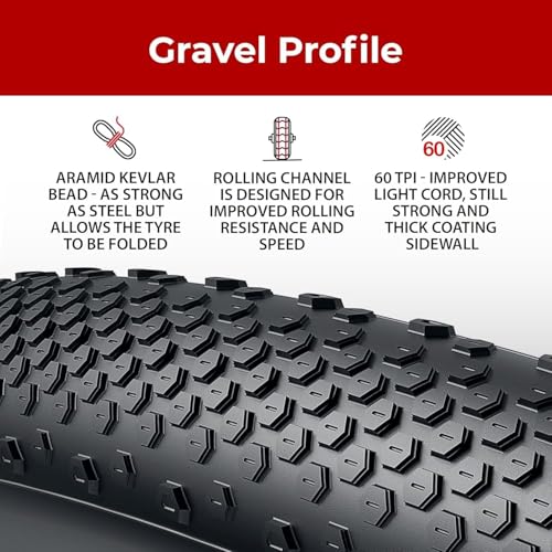 Fincci Gravel 700x38c Tyres – Pair Foldable Kevlar 700c Bike