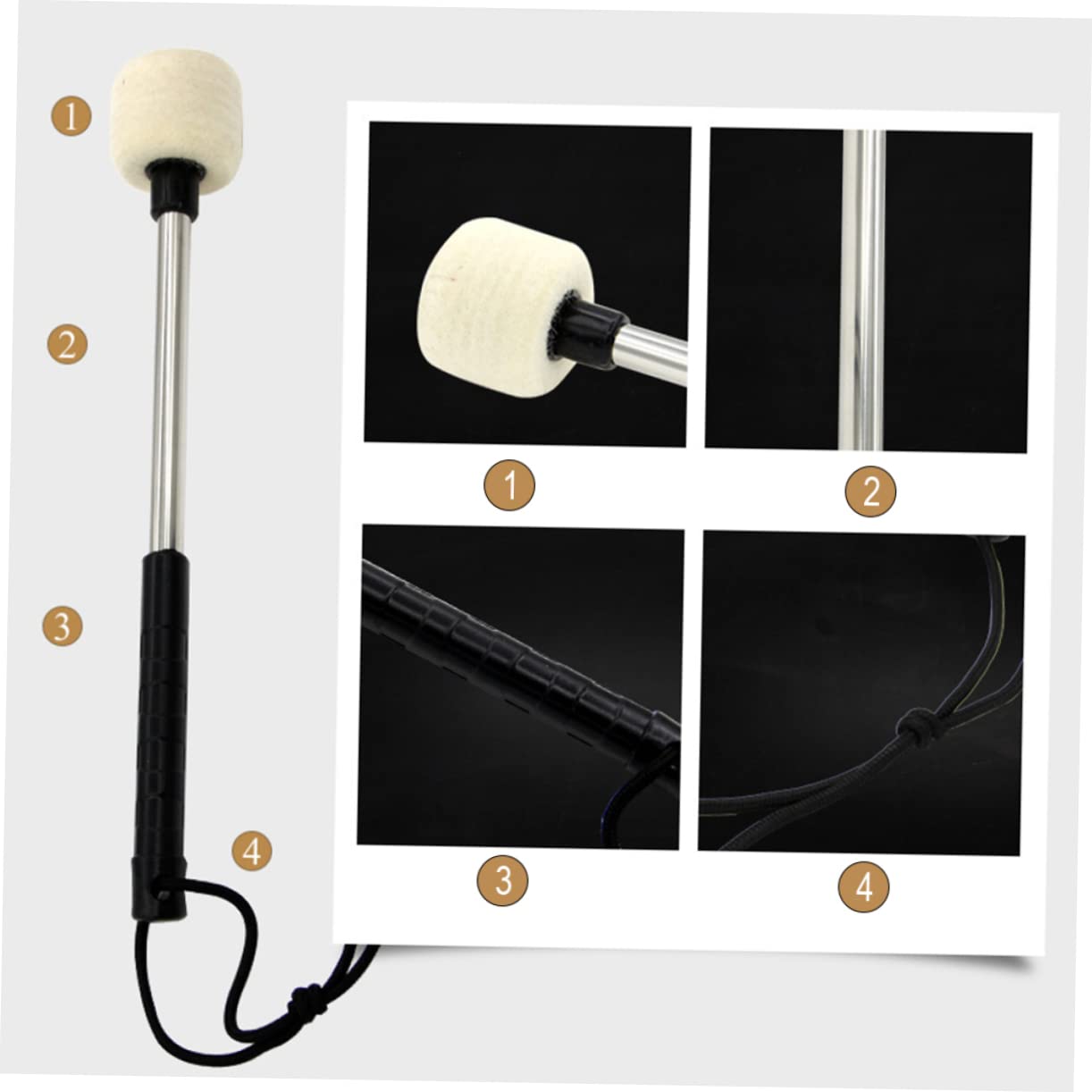 TOYANDONA 4 Pezzi Tamburo Feltro Mallet Instrumentos Musicales Para Niños Strumento Musicale Feltro Testa Bacchette A Percussione Accessorio Per Strumenti Musicali Tabla Marimba Strumento
