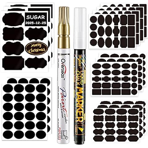 DZSEE® Tafeletiketten Selbstklebend 211stk * 2x Löschbar Kreidemarker Cover