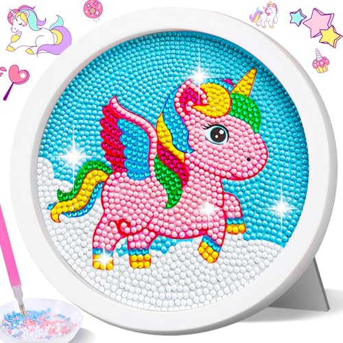 5D DIY Diamond Painting Kit Completo, Cuadros Diamantes 5d con Marco de Madera, Diamond Painting para Niños y Adultos Principiantes, Pintura Diamante Infantil para Regalo, Decoración