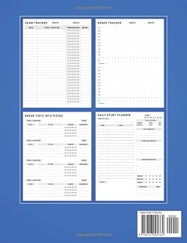 Exam Study Planner: Exam Preparation Planner for bar exam, CPA Exam, GED, TEAS, LSAT, MAT, MCAT, GRE, Middle school, college students