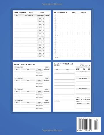Exam Study Planner: Exam Preparation Planner for bar exam, CPA Exam, GED, TEAS, LSAT, MAT, MCAT, GRE, Middle school, college students
