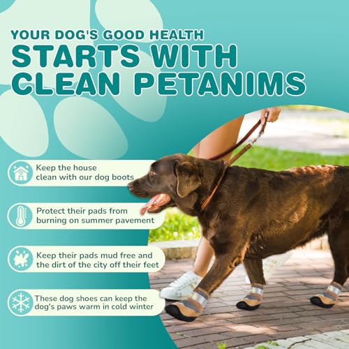Petanims Sapatos Para Cães Grandes, Botas Para Cães Médios E Protetores De Patas Para Neve No Invern
