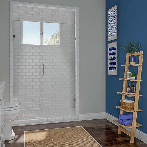 Lavish Home 5-Tier Ladder Shelf - 50-Inch Narrow Leaning Bookshelf - Wooden Bookcase for Living Room, Bathroom, Kitchen, Office, or Bedroom Furniture (Oak) - Image 4