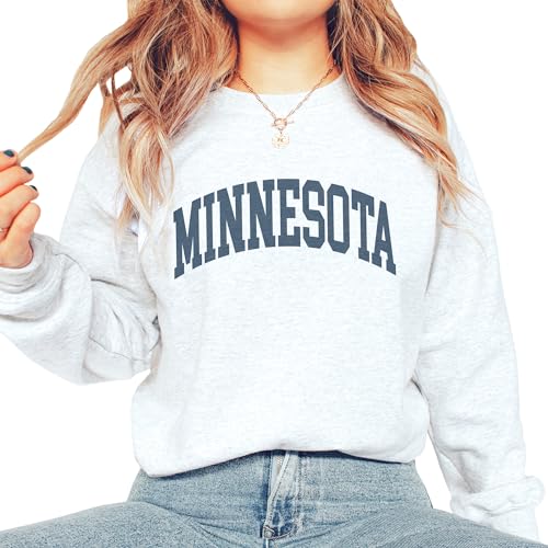 Minnesota Sweatshirt - Minnesota MN Pullover - Faded Vintage Athletic Aesthetic Varsity Style - Trendy State Travel Gift For Him or Her - Unisex Crewneck Sweatshirt4