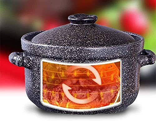 Generisch Cacerola de arcilla con tapa, cacerola de cerámica para inducción, estofado de alta temperatura y olla de sopa