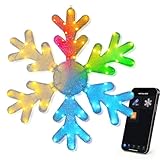 36" Smart Christmas Snowflake Lights Outdoor APP Control, Foldable Big Hanging Snowflake Lights, 105+ Modes, Music Sync, Waterproof Christmas Decorations for Window, Indoor, House, Porch, Eave Pergola