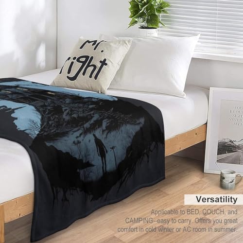 Flannel légère super douce imprimé art d'horreur pour plaid canapé et couverture polaire