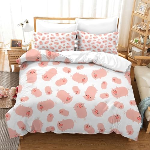 Housse de couette hypoallergique fermeture éclair parure lit 3D - 3