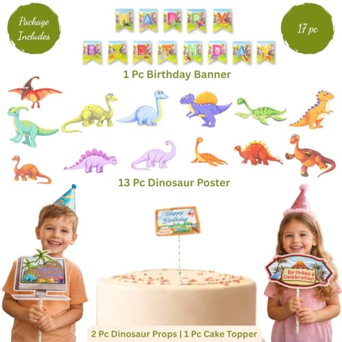 Image of Wanna Party DinosaurTheme Decoration Kit - Combo of 17 PCS