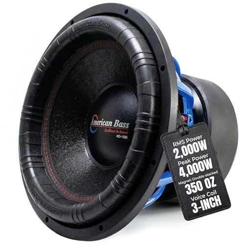 American Bass HD 15 Inch Car Subwoofer – 1 Ohm 4000 Max Watts - High Power Subwoofer Speaker with Deep Bass Performance, Premium Audio Upgrade for Cars, Trucks, and SUVs, Durable 15" Subwoofers