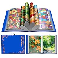 MOZOOSON Puzzlemappe 1000 Teile, Stabile Puzzle Aufbewahrung [INKL. 6X Puzzlefolie], Zubehör Tragbar mit 25 Taschen, Organizer für bis zu 50 Werke, Staubdichtes und Schützendes