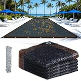 Upgraded 20 X 40 FT Pool Leaf Cover Rectangular Pool Leaf Net Cover Black Fine Mesh Pool Cover with Reinforced Grommets Pool Net Cover for Spring Autumn Winter Capturing Leaves Summer Outdoor Shade