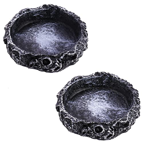 POPETPOP Popopp Futternapf für Haustiere, aus Harz, für Reptilien, Futternapf, Wassernapf für Schildkröte, Gecko Schlange