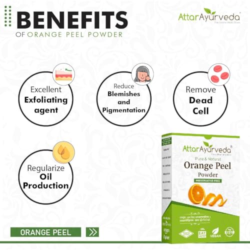 Image of Attar Ayurveda Orange Peel Powder For Face Skin Whitening (200 Grams)